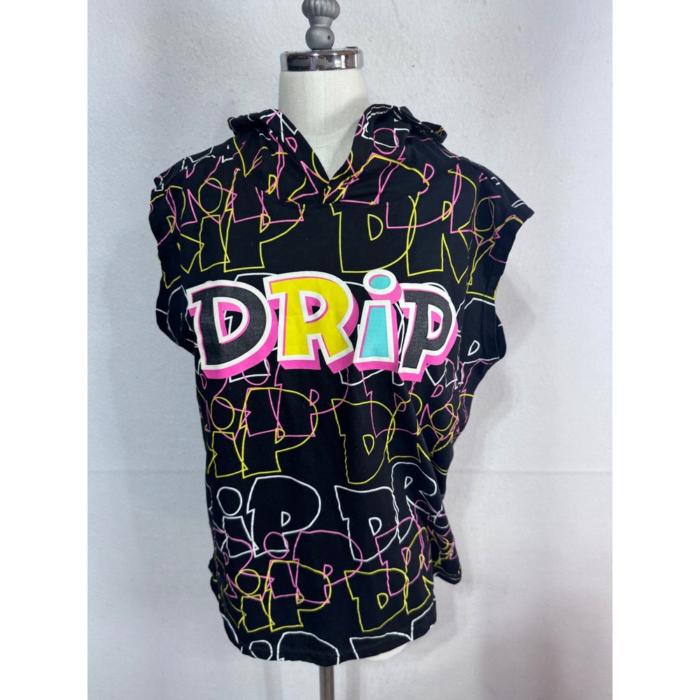 Legend Bailey Apparel Drip Hoodie Sleeveless Neon Graphic Y2K Men's M